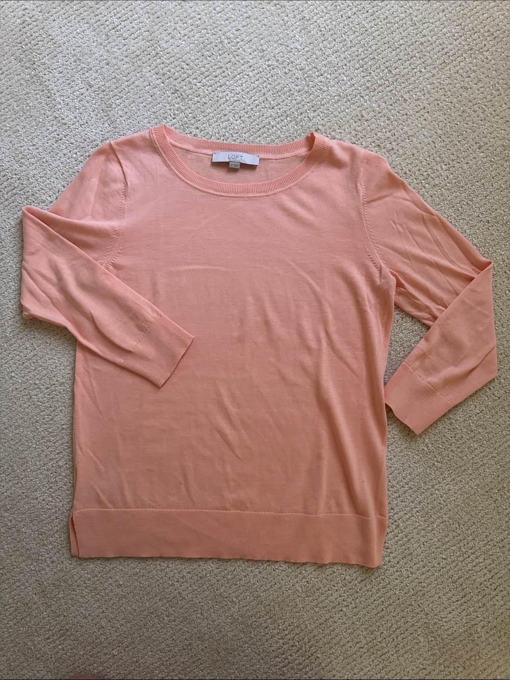 LOFT Soft Peach Lightweight Pullover Sweater